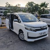 parked airport transfer vehicle ready for airport pickup in Nairobi