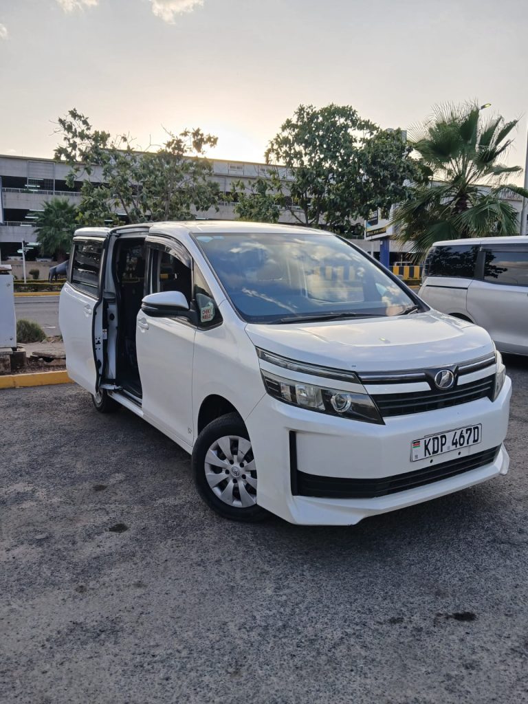 parked airport transfer vehicle ready for airport pickup in Nairobi